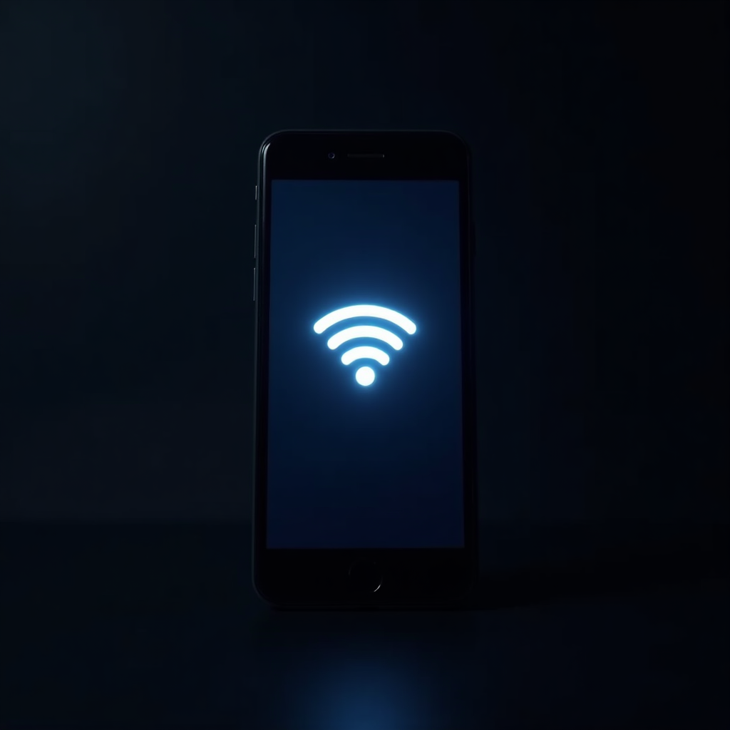 Teléfono móvil conectándose a una red WiFi
